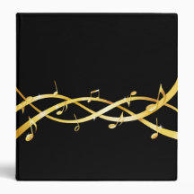 Twisted golden staff lines sheet music binder