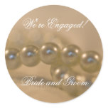 Twisted Pearls Engagement Envelope Seals Round Stickers