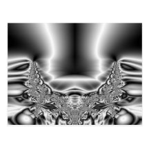 Twisted Tornado Metal Black & White Fractal Postcard