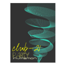 Twister | Aqua Dance Party Invitation Postcard