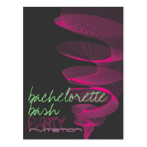 Twister | Fuchsia Bachelorette Invitation Postcard