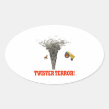 Twister Terror Oval Sticker