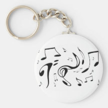 Twisting Musical Notes Keychain