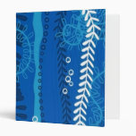 Twisting Swirling Vines Bright Blue Vinyl Binders