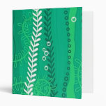 Twisting Swirling Vines Emerald Green Vinyl Binder