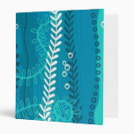 Twisting Swirling Vines Teal 3 Ring Binders