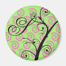 Twisty Swirls MInt Green Refrigerator Magnets