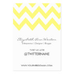 Twitter Business Cards in Yellow Chevron-Portrait