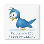 Twitter Follow Me @ Your User Name Fridge Magnets