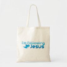 Twitter me I'm Following Jesus Christ Tote Bags