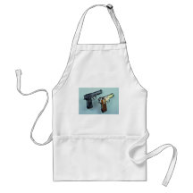Two .45 calibre automatic guns for gun lovers apron