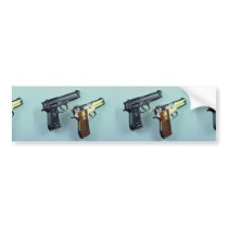 Two .45 calibre automatic guns for gun lovers bumper stickers