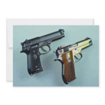 Two .45 calibre automatic guns for gun lovers invites