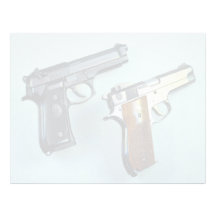 Two .45 calibre automatic guns for gun lovers letterhead design