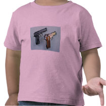 Two .45 calibre automatic guns for gun lovers tshirts