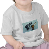 Two .45 calibre automatic guns for gun lovers tee shirt