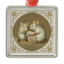 Two Anthropomorphic Mice Reading Christmas Tree Ornaments