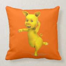 Two Ballet Pigs Throw Pillow