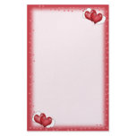 Two Balloon Hearts With Cloud stationery