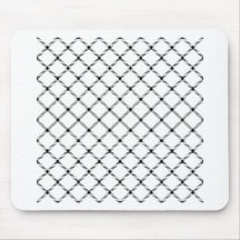 Two Bands Small Diamond - Black on White Mousepads