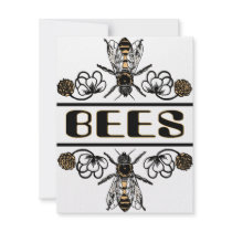 two bees with clover trans1 personalized announcement