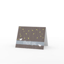 Two Birds Thank You Card: Chocolate Brown