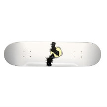two black bats moon custom skateboard