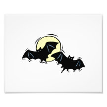 two black bats moon photographic print