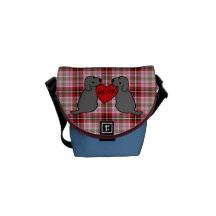 Two Black Labradors with Love Courier Bags