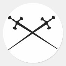 two black swords icon sticker