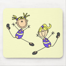 Two Blonde Girl Gymnast Tshirts and Gifts Mousepads