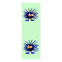 Two blue monsters bookmark business card template