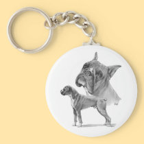 Two Boxer Dogs keychains
