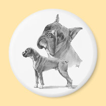 Two Boxer Dogs magnets