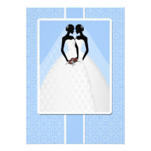 Two Brides In Bridal Gowns Wedding Personalized Invite