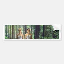 Two Brides in the Forest Bumper Stickers