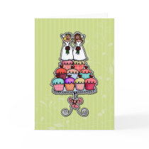 Two Brides on Cupcakes Greeting Cards