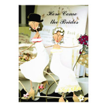Two Brides Wedding Invitation with  two Brides