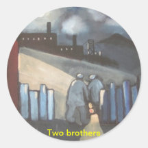 TWO BROTHERS ROUND STICKERS