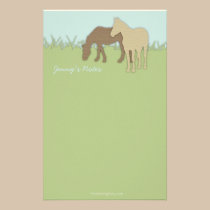 Two Brown Ponies stationery