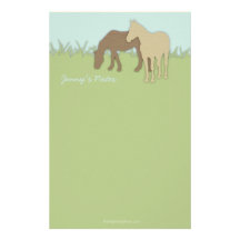 Two Brown Ponies Stationery Design