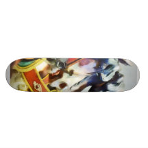Two Carousel Horses Closeup Skateboards