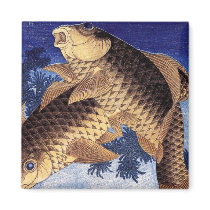 Two Carps, Hokusai Magnet