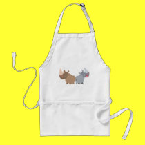 Two Cartoon Rhinos Cooking Apron