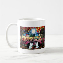 Two Cats And The Moon Mugs