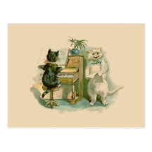 Two Cats at the Piano Post Card