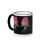 Two Cats in a Rose-Black Coffee Mugs