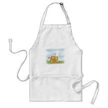 Two cats in love - watercolor illustration apron