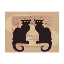 Two Cats Print Japanes Style Neko Postcard