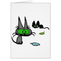 Two Cats Wth There Mouse Toys Greeting Card